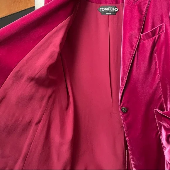 Tom Ford Peak Lapel Velvet Tuxedo Jacket / Blazer, Size 46/12 Large XL - Picture 6 of 9